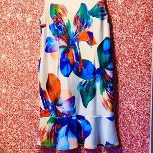 Floral Print Peplum Bottom Dress